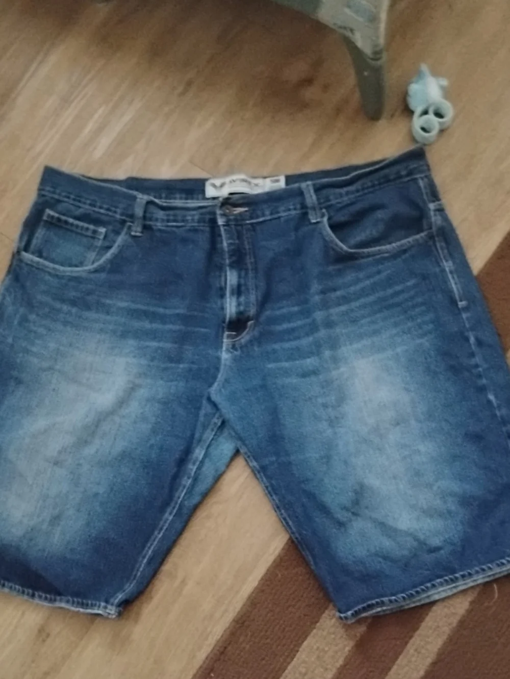 Avirex Men's Distressed Blue Denim Jean Shorts